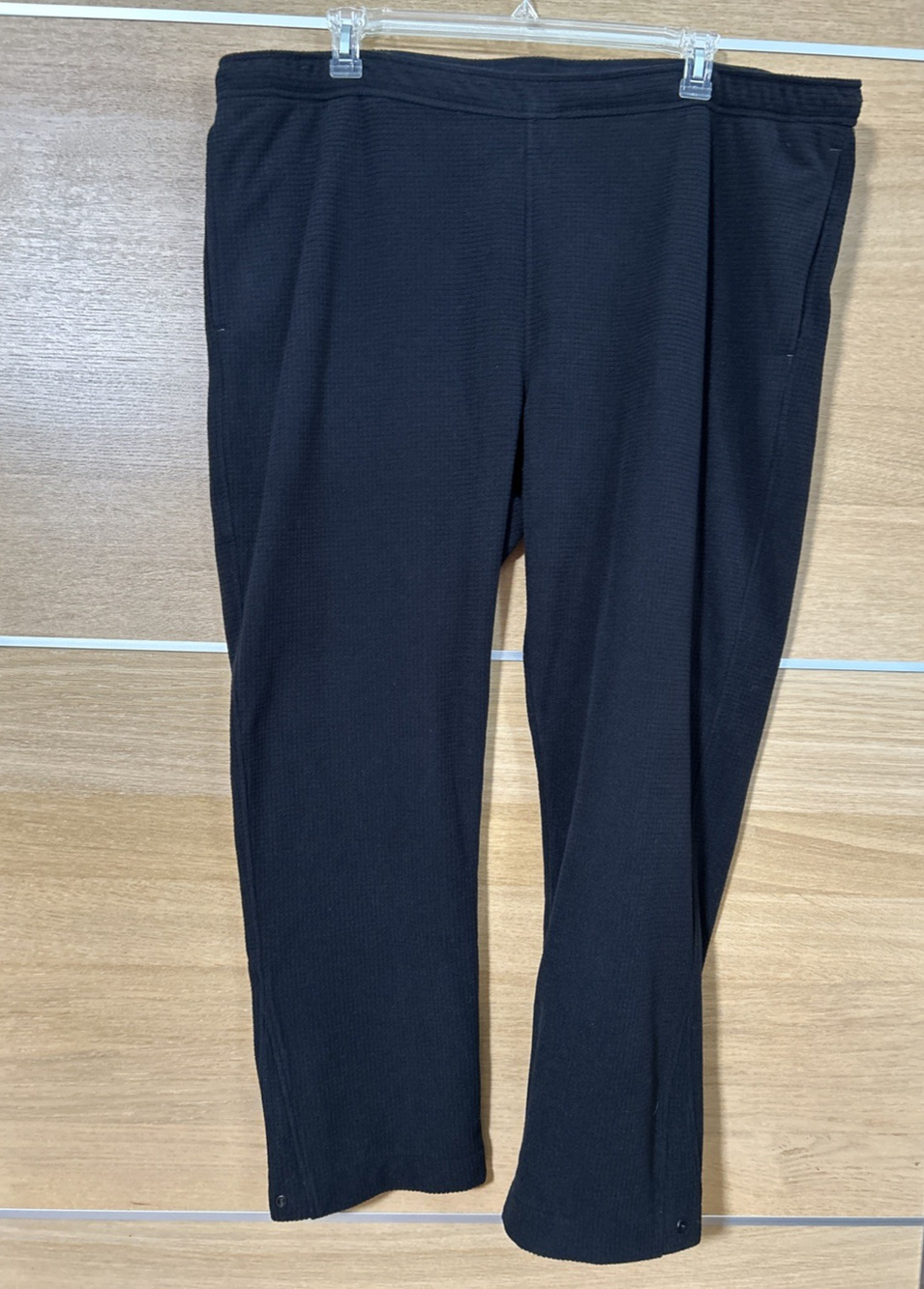 Orvis Men’s Sz XXL Ribbed Fleece Elastic Waist Drawstring Pants Back Zip Pocket